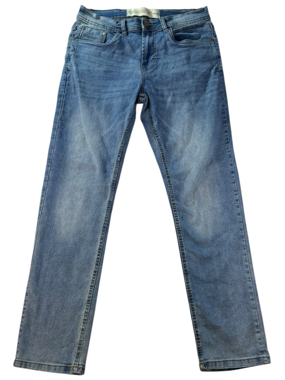 Free Planet Men's Light Blue Slim Straight Jeans